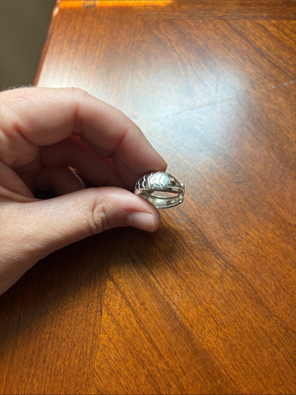Sterling Silver Fish Ring - Picture 2 of 3